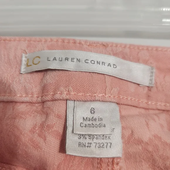 LC Lauren Conrad Pink Textured Pants, size 6 - Picture 4 of 9